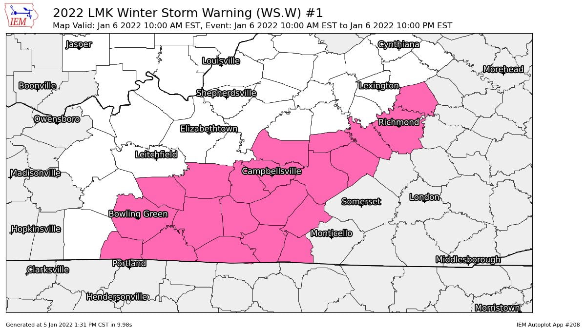 Winter Storm Warning for Russell County | Laker Country 104.9 FM WJRS